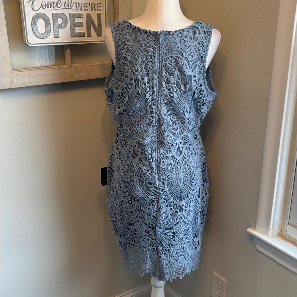Lulus Truly Beloved Dusty Blue Lace Bodycon Dress NWT - Picture 13 of 16